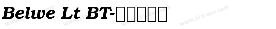 Belwe Lt BT字体转换